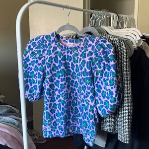 Clare V bright leopard top